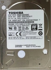 Накопитель HDD 2.5 SATA 200GB Toshiba 8MB