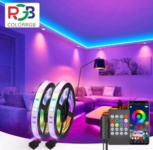 Світлодіодна стрічка Bluetooth+пульт+блок 5 м підсвітка 5050 Rgb 10 м