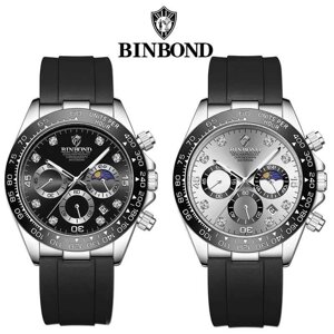 Чоловічий годинник із хронографом BINBOND Chronograph Quartz Watch ремінець