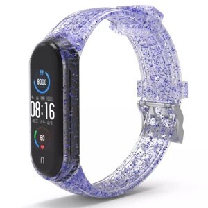 Ремінець із блискітками Glitter Strap для Xiaomi Mi Band 5 6 Blue