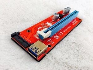 Райзер сата 007s червоний 60 см USB PCI-E 1-16 sata ОПТ