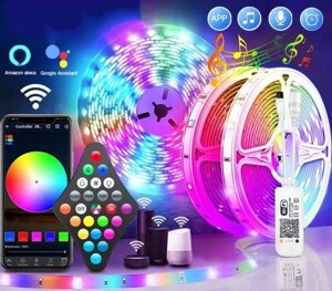 Светодиодная лента 10м Bluetooth+пульт 5050 Rgb Led світлодіодна 12м