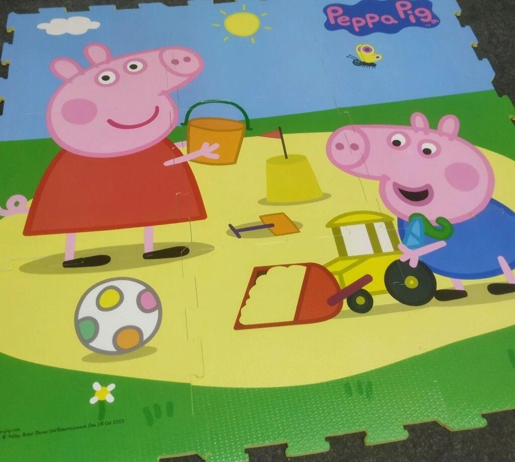 Підлоговий килимок-пазл тепла підлога Peppa Pig, бебіпол, 9 елементів від компанії Premium - фото 1