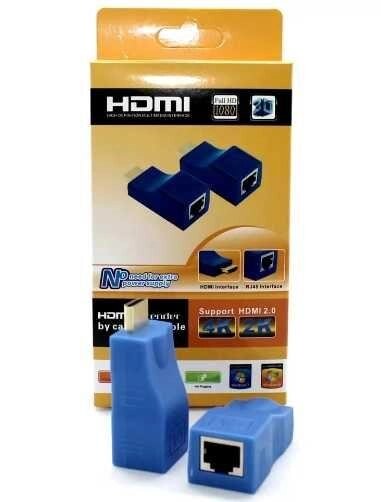 Подовжувач HDMI по витій парі RJ45 перехідник по UTP до 30 метрів від компанії Premium - фото 1