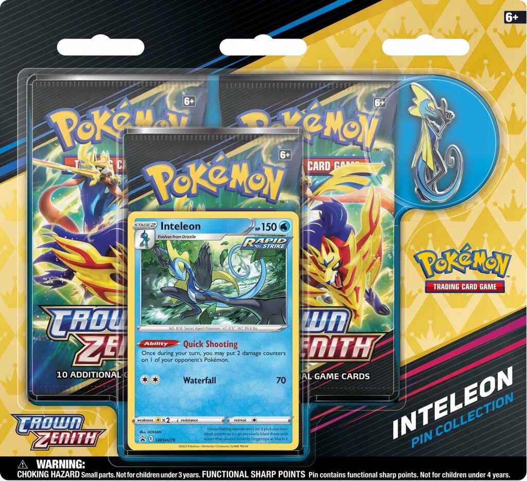 Pokemon TCG: Crown Zenith Pin Collection Inteleon від компанії Premium - фото 1