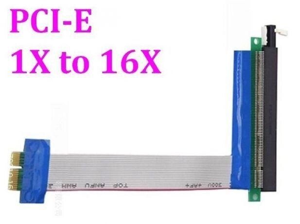 Райзер гнучкий PCI-E 1x to 16x 19/29/35 см шлейф перехідник подовжувач від компанії Premium - фото 1