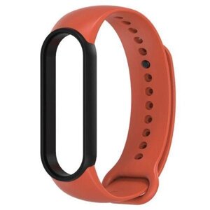 Ремінець MiJobs Double Color для Xiaomi Mi Band 5 6 Orange Black