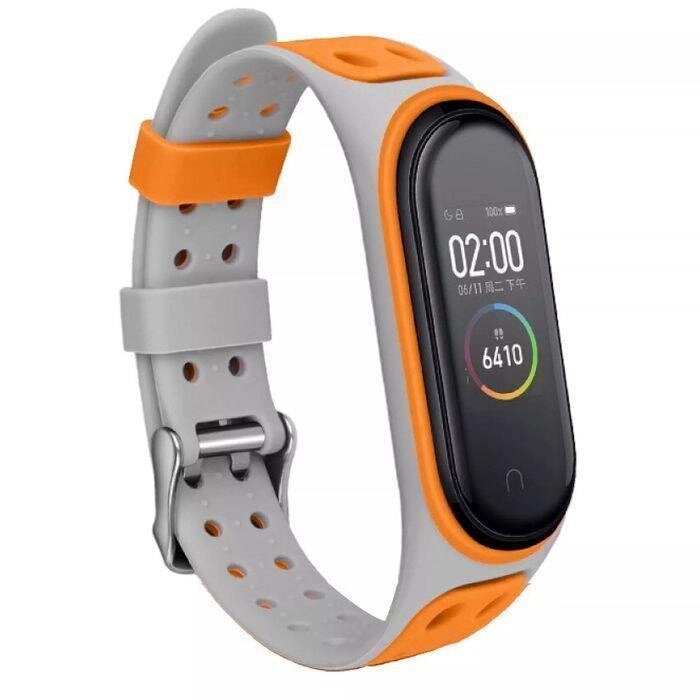 Ремешок Silicone Strap для Xiaomi Mi Band 5 6 Orange від компанії Premium - фото 1