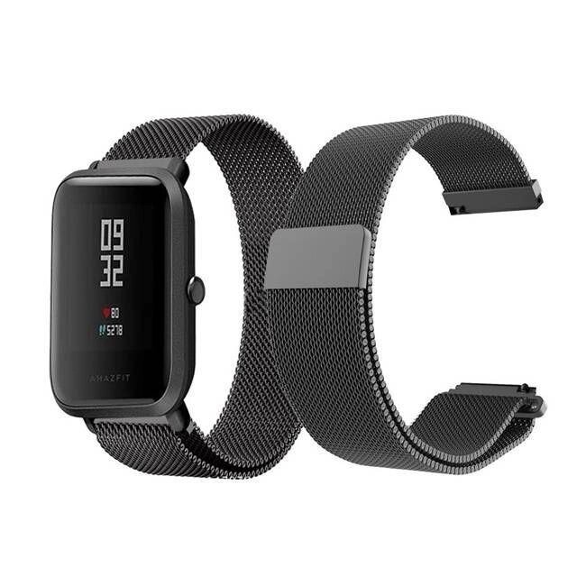 Ремінець BeWatch міланська петля для Xiaomi Amazfit BIP Чорний від компанії Premium - фото 1