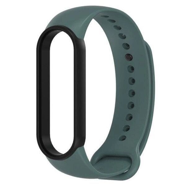 Ремінець MiJobs Double Color для Xiaomi Mi Band 5 6 Dark Green від компанії Premium - фото 1