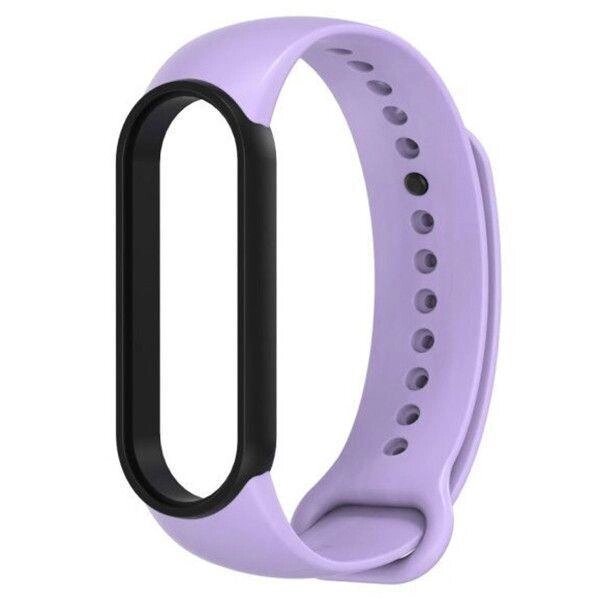 Ремінець MiJobs Double Color для Xiaomi Mi Band 5 6 Lilac від компанії Premium - фото 1