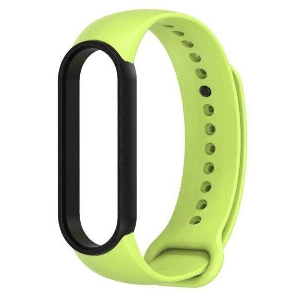 Ремінець MiJobs Double Color для Xiaomi Mi Band 5 6 Lime від компанії Premium - фото 1