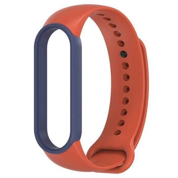 Ремінець MiJobs Double Color для Xiaomi Mi Band 5 6 Orange Blue від компанії Premium - фото 1