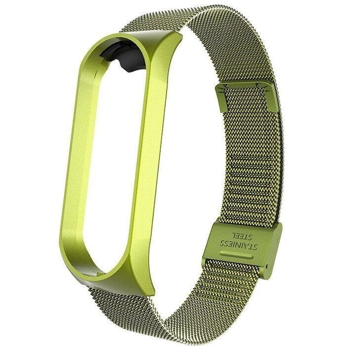 Ремінець Milanese Loop Strap для Xiaomi Mi Band 5 6 Green від компанії Premium - фото 1