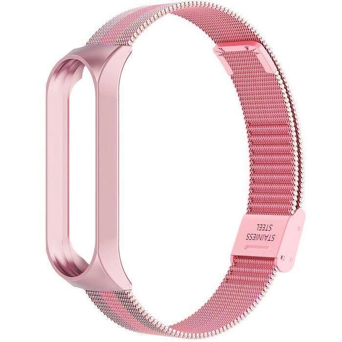 Ремінець Milanese Loop Strap для Xiaomi Mi Band 5 6 Pink від компанії Premium - фото 1