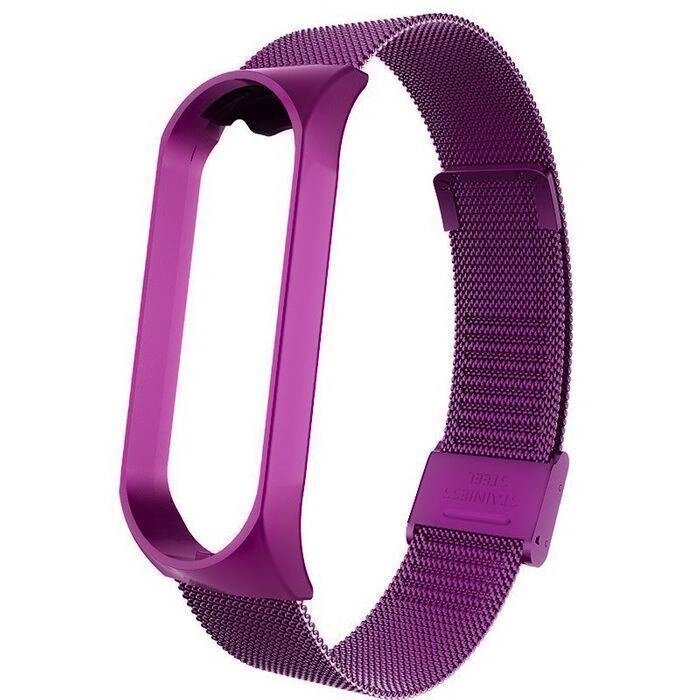 Ремінець Milanese Loop Strap для Xiaomi Mi Band 5 6 Purple від компанії Premium - фото 1