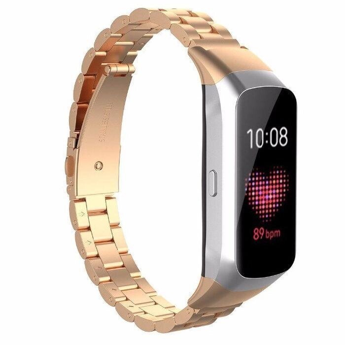 Ремінець Steel Strap для Samsung Galaxy Fit R370 Gold від компанії Premium - фото 1