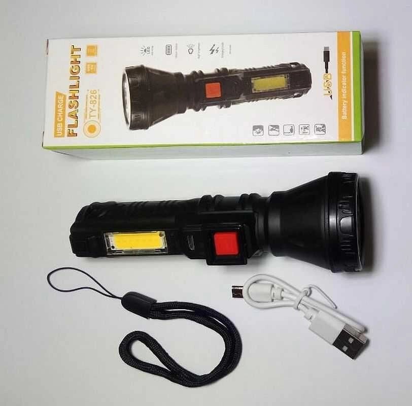 Ручний акумуляторний ліхтар Flashlight Ty-826 від компанії Premium - фото 1