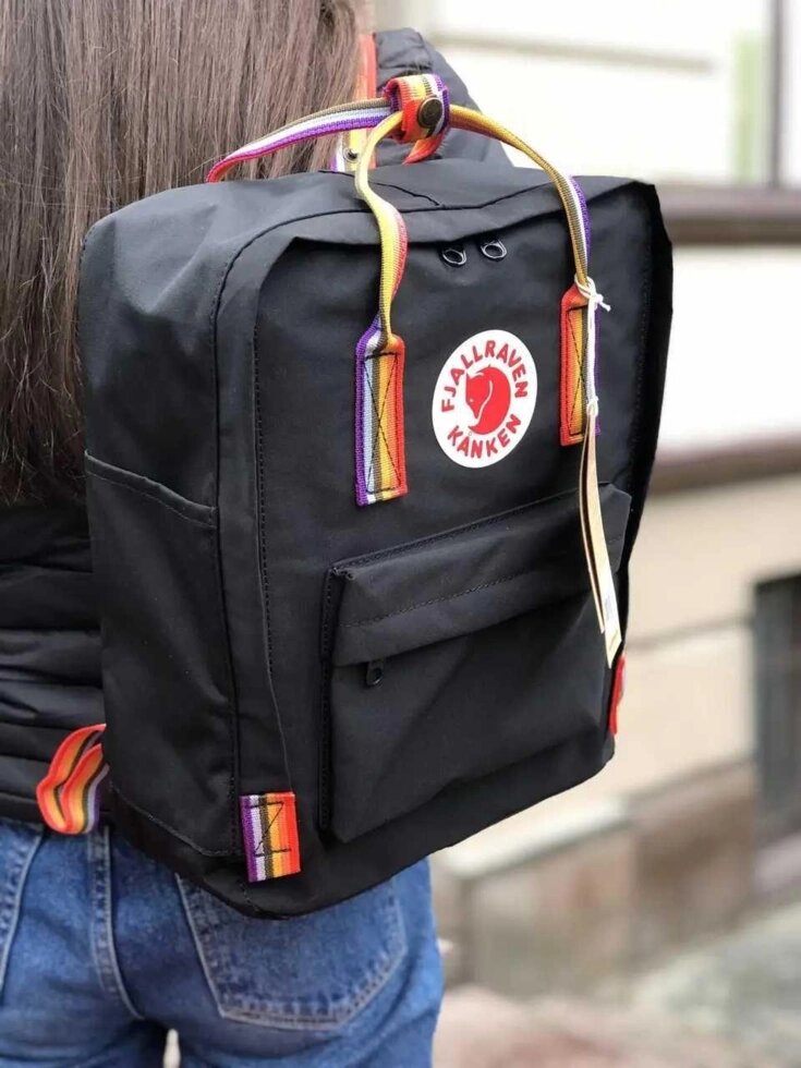 Рюкзак Fjallraven Kanken Bag classic 16L Canken Black Rainbow від компанії Premium - фото 1