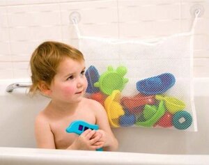 Сітка у ванну для зберігання іграшок на присоску дитяча 45х35 см