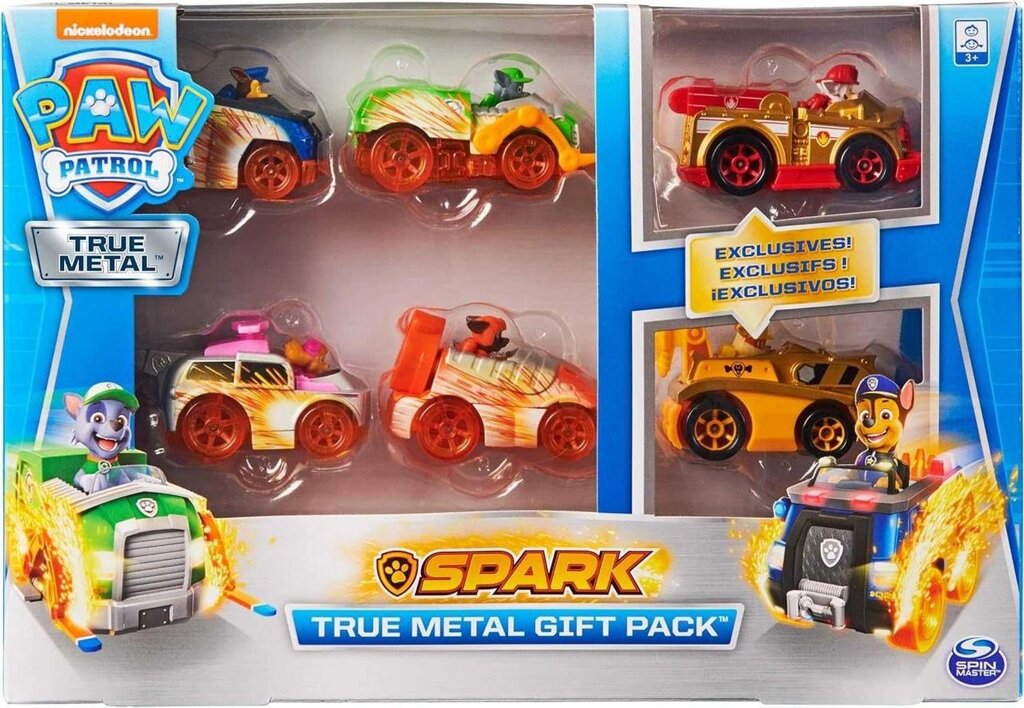 Щенячий Патруль 6 машинок Paw Patrol True Metal Spark 6 Vehicles від компанії Premium - фото 1