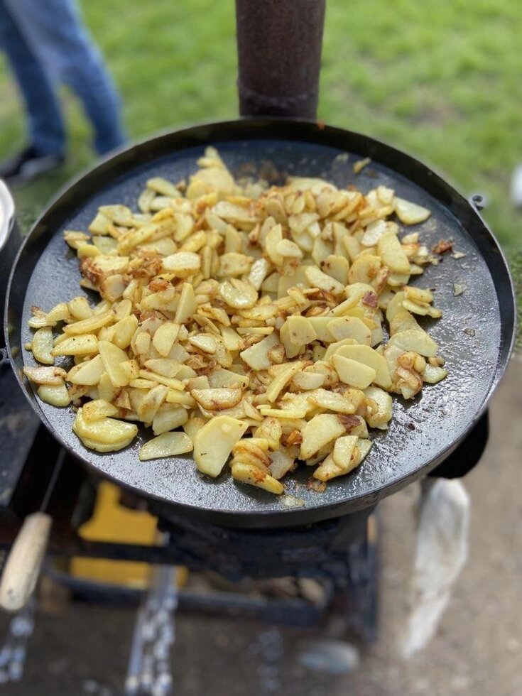 Сковорода 40см + кришка + чохол Сковорода гриль для природи пікніка від компанії Premium - фото 1