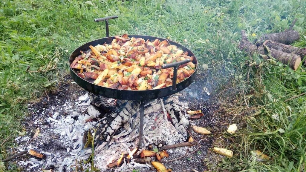 Сковорода з диска борони пікнік відпочинок мангальна для вогню багаття 40см від компанії Premium - фото 1