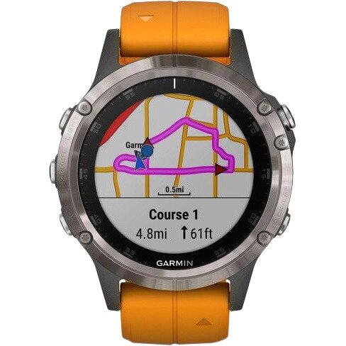 Смарт-годинник Garmin Fenix 5 Plus Sapphire Orange (010-01988-05/04) від компанії Premium - фото 1