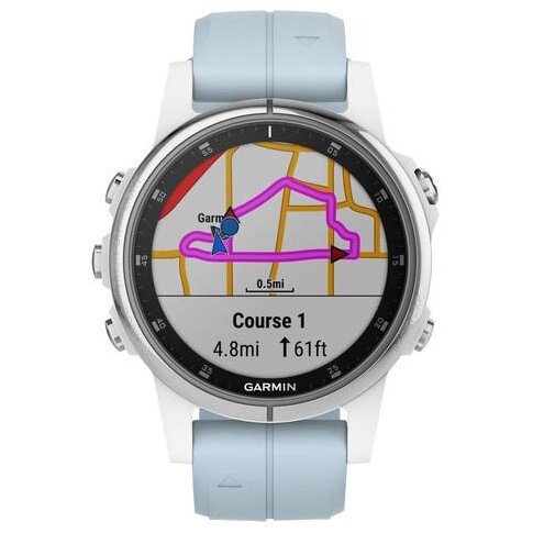 Смарт-годинник Garmin Fenix 5S Plus Glass, Wht w/Sea Foam Bnd (010-01987-23) від компанії Premium - фото 1