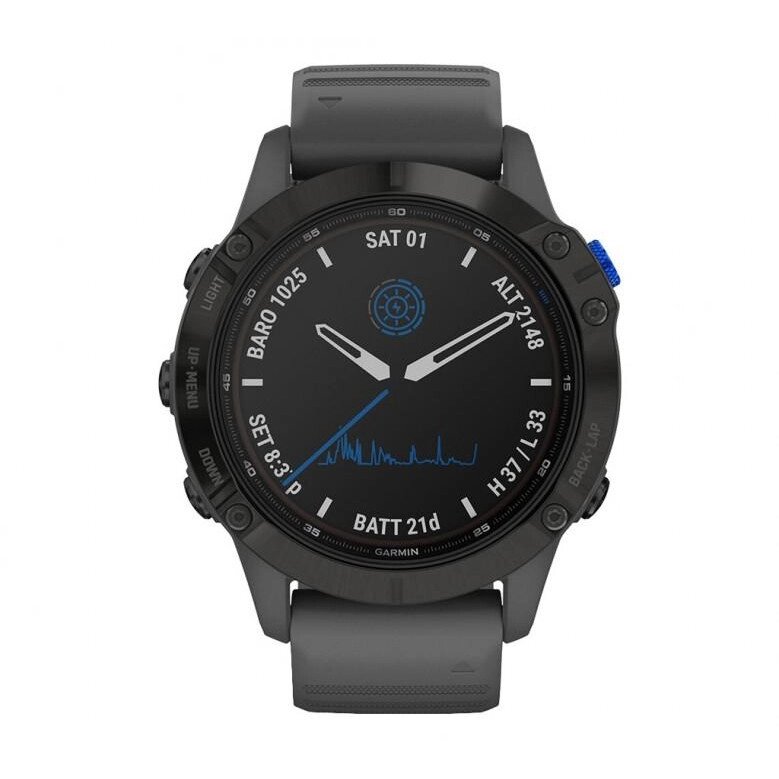 Смарт-годинник Garmin Fenix 6 Pro Solar Edition Black With Gray Band (010-02410-11/10) від компанії Premium - фото 1