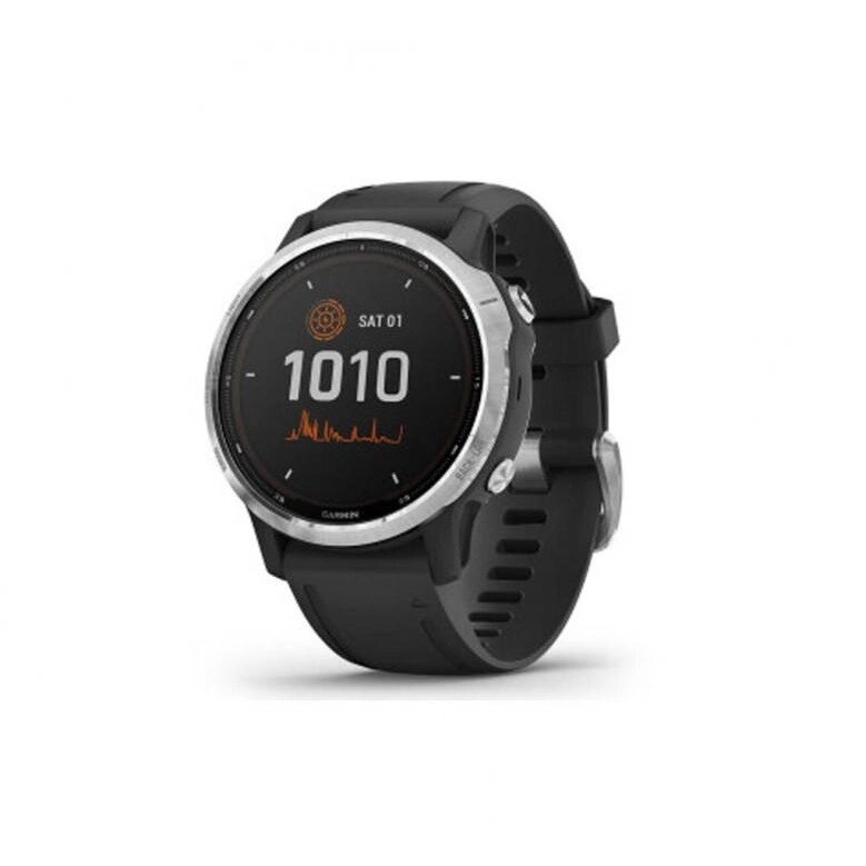 Смарт-годинник Garmin Fenix 6S Solar Silver with black band (010-02409-00) від компанії Premium - фото 1