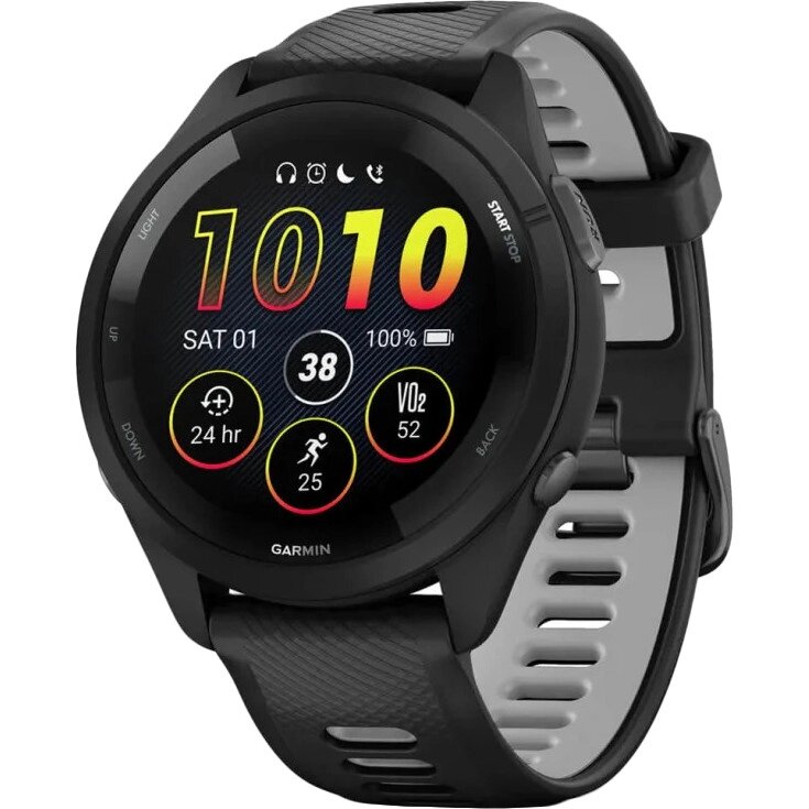 Смарт-годинник Garmin Forerunner 265 Black Bezel and Case w. Black/Powder Gray Silicone Band (010-02810-00/10/50) від компанії Premium - фото 1