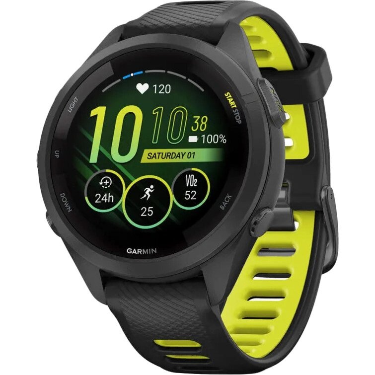 Смарт-годинник Garmin Forerunner 265S Black Bezel and Case w. Black/Amp Yellow S. Band (010-02810-03/13) від компанії Premium - фото 1