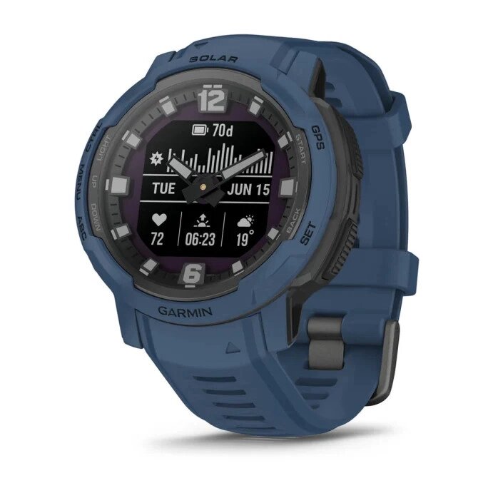 Смарт-годинник Garmin Instinct Crossover Solar Tidal Blue (010-02730-12/02) від компанії Premium - фото 1