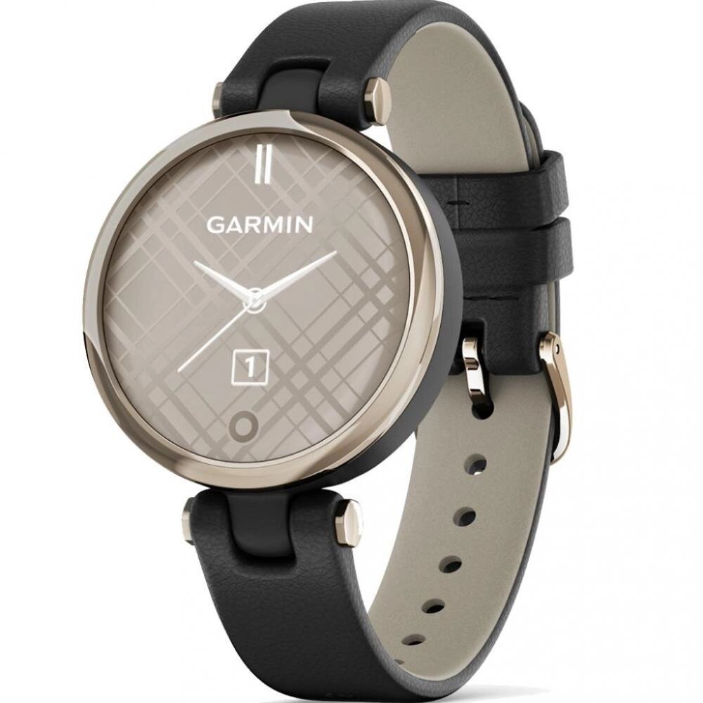 Смарт-годинник Garmin Lily Cream Gold Bezel with Black Case and Italian Leather Band (010-02384-B1) від компанії Premium - фото 1