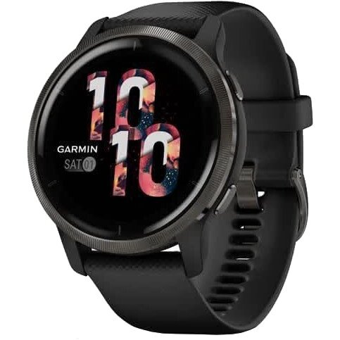 Смарт-годинник Garmin Venu 2 Slate Stainless Steel Bezel with Black Case and Silicone Band (010-02430-11/01) від компанії Premium - фото 1