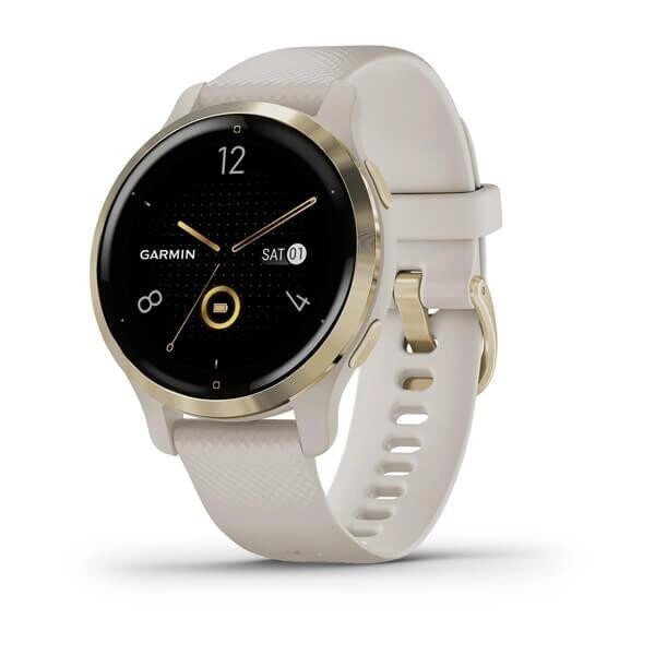 Смарт-годинник Garmin Venu 2S Light Gold Stainless Steel Bezel with Light Sand Case and Silicone Band (010-02429-01/11) від компанії Premium - фото 1