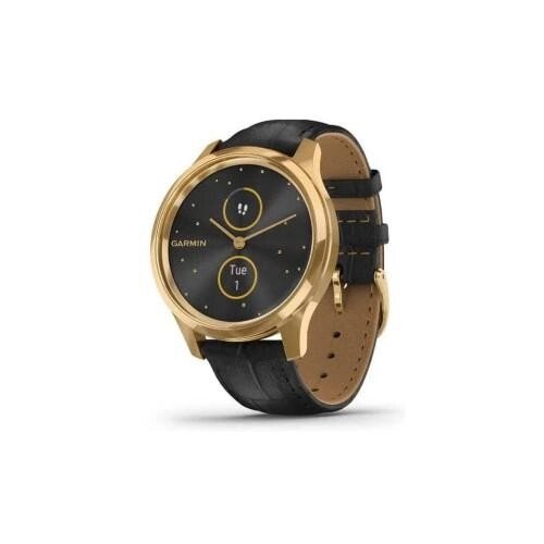 Смарт-годинник Garmin vivomove Luxe Pure Gold-Black Leather (010-02241-22) від компанії Premium - фото 1