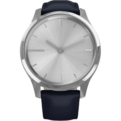 Смарт-годинник Garmin Vivomove Luxe Silver Stainless Steel w. Navy Italian Leather B. (010-02241-00) від компанії Premium - фото 1