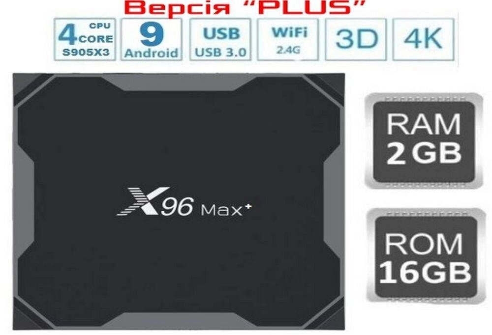 Смарт тв приставка X96 MAX Plus + 2gb 16gb S905X3 Андроїд 9 + Гарантія від компанії Premium - фото 1