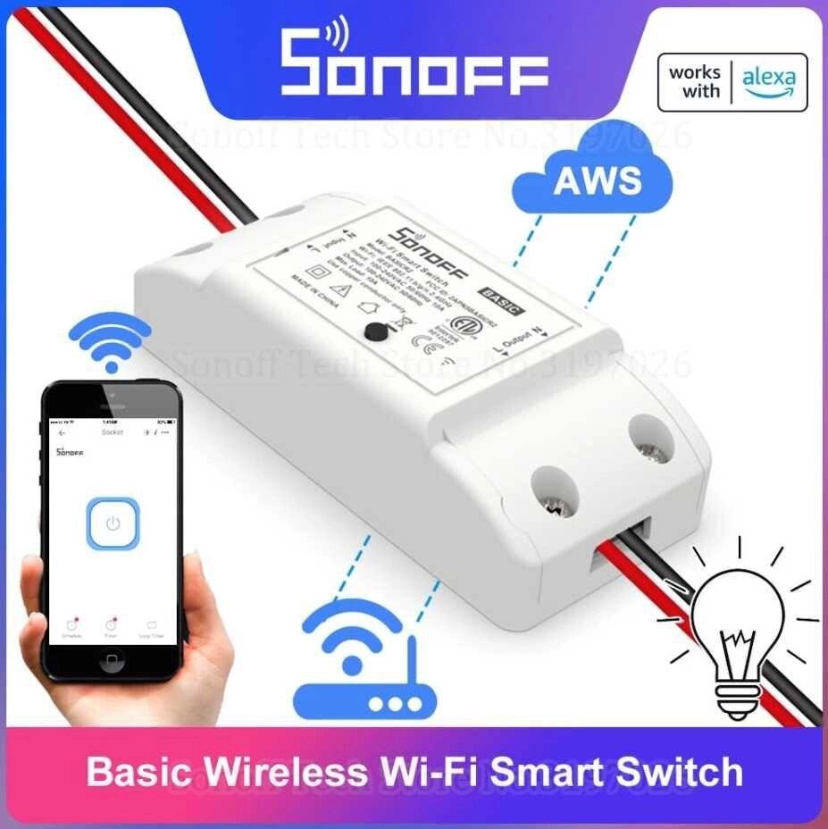 Sonoff Basic R2 wi-fi вимикач, реле розумний будинок, реле з таймером від компанії Premium - фото 1