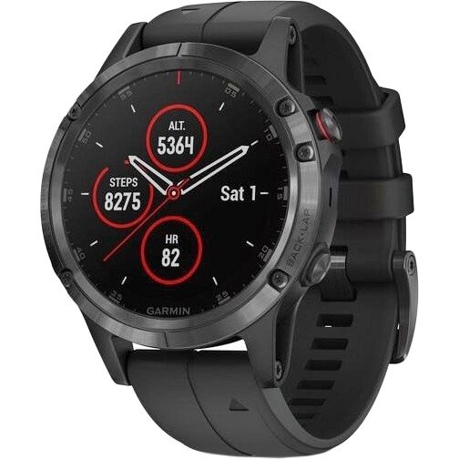 Спортивний годинник Garmin Fenix 5 Plus Sapphire Black with Black Band (010-01988-00/010-01988-01) від компанії Premium - фото 1