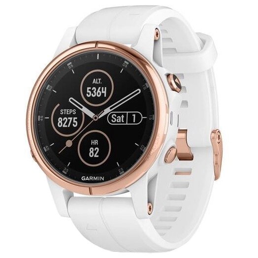 Спортивний годинник Garmin Fenix 5S Plus Sapphire Rose Gold-tone with Carrara White Band (010-01987-06) від компанії Premium - фото 1