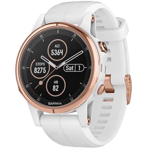 Спортивний годинник Garmin Fenix 5S Plus Sapphire Rose Gold-tone with Carrara White Band (010-01987-07) від компанії Premium - фото 1