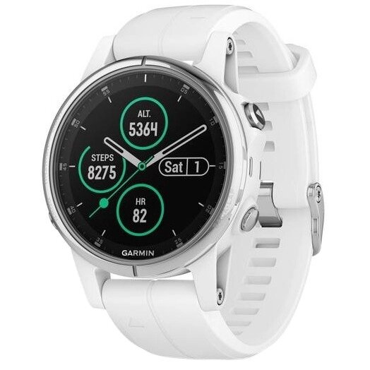 Спортивний годинник Garmin Fenix 5S Plus Sapphire White with Carrera White Band (010-01987-01) від компанії Premium - фото 1