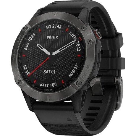 Спортивний годинник Garmin Fenix 6 Sapphire Сarbon Grey DLC with Black Band (010-02158-10/11) 010-02158-11 від компанії Premium - фото 1