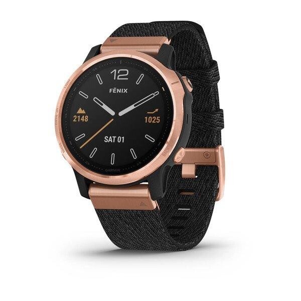 Спортивний годинник Garmin Fenix 6S Pro Sapphire Rose Gold with Heathered Black Nylon Band (010-02159-37) від компанії Premium - фото 1