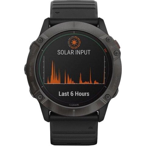 Спортивний годинник Garmin Fenix 6X Pro Solar Titanium Carbon Grey DLC with Black Band (010-02157-21) від компанії Premium - фото 1