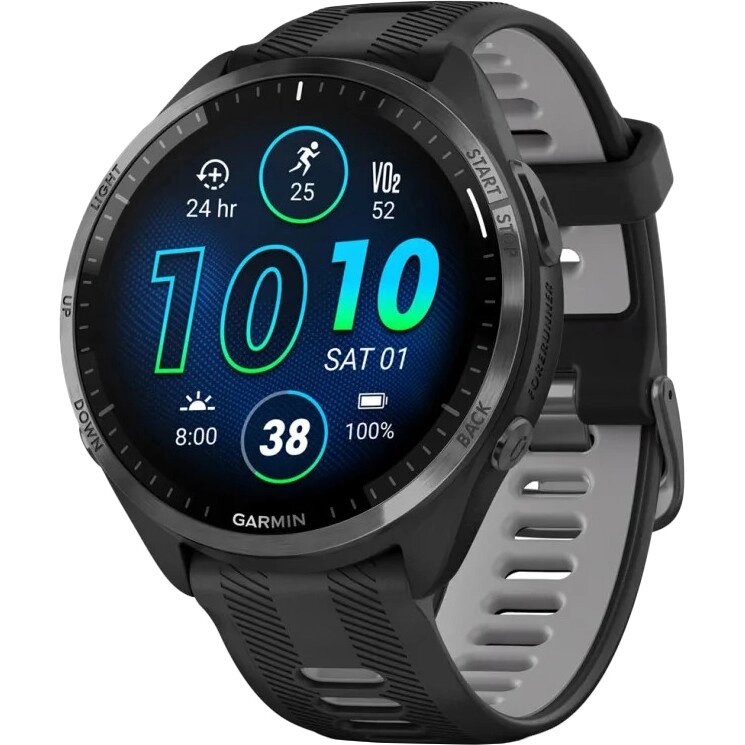 Спортивний годинник Garmin Forerunner 965 Carbon Gray Titanium Bezel w. Blk Case and Blk/Powder Gray S. Band від компанії Premium - фото 1