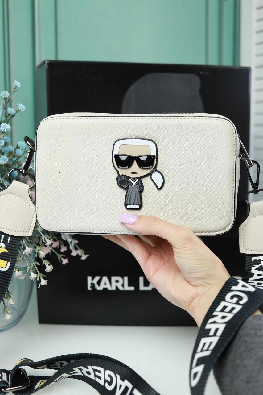 Сумка Karl Lagerfeld металік Карл Лагерфельд чорний Люкс від компанії Premium - фото 1